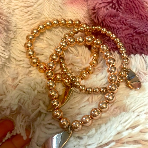 Rose-gold Grecian inspired stretch bracelets - Picture 1 of 2